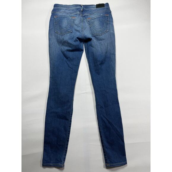 True Religion Women's Casey Low Rise Super Skinny Blue Denim Jeans -26 (27x30.5) - Picture 2 of 5
